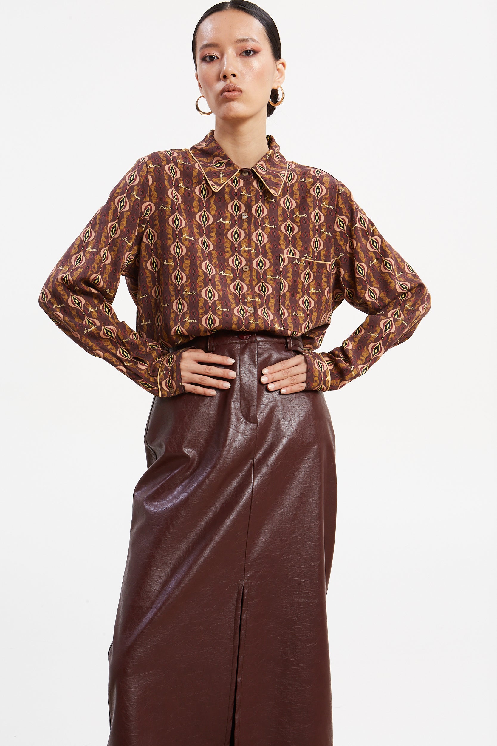 Sarah eco leather skirt