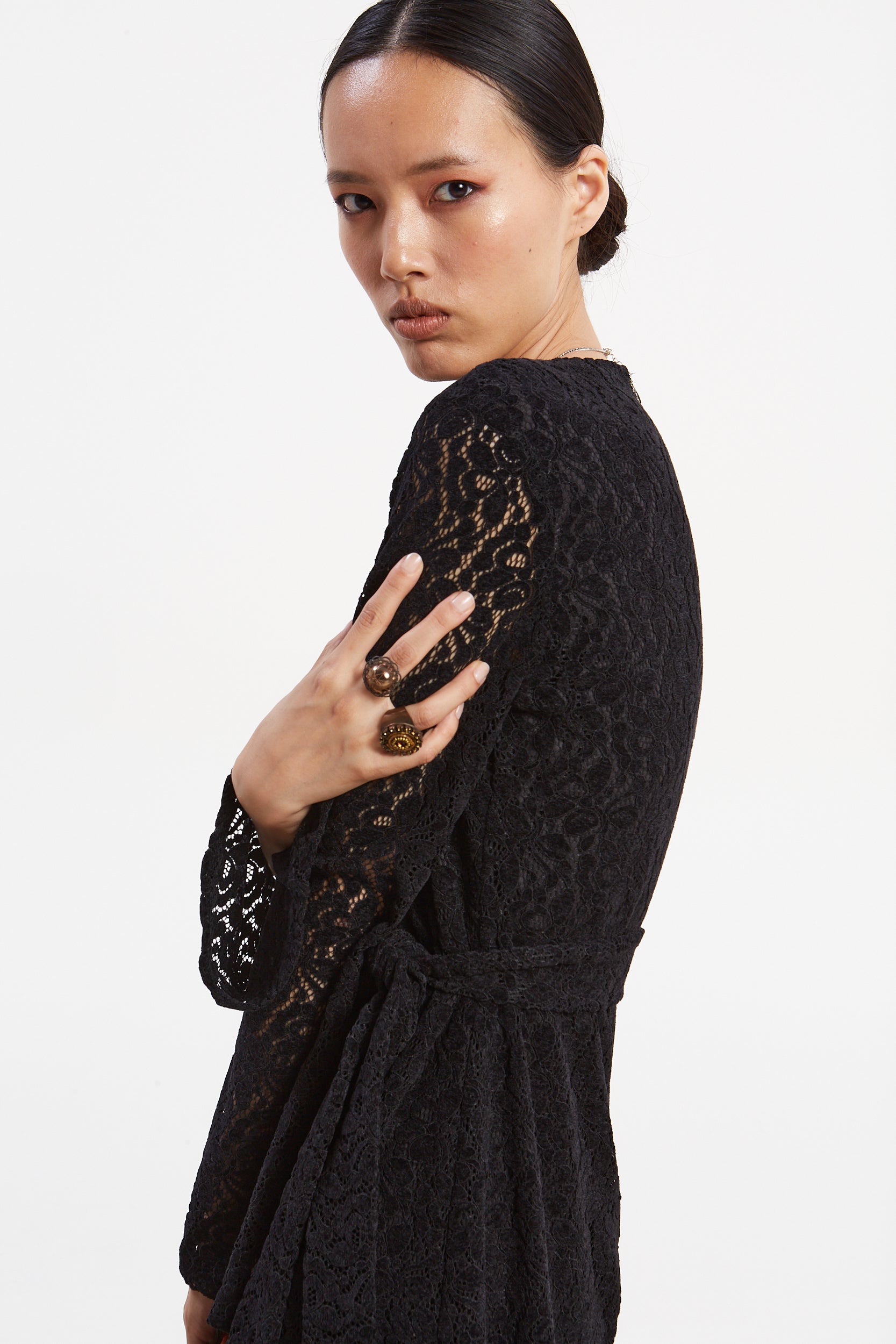 Luna black lace dress