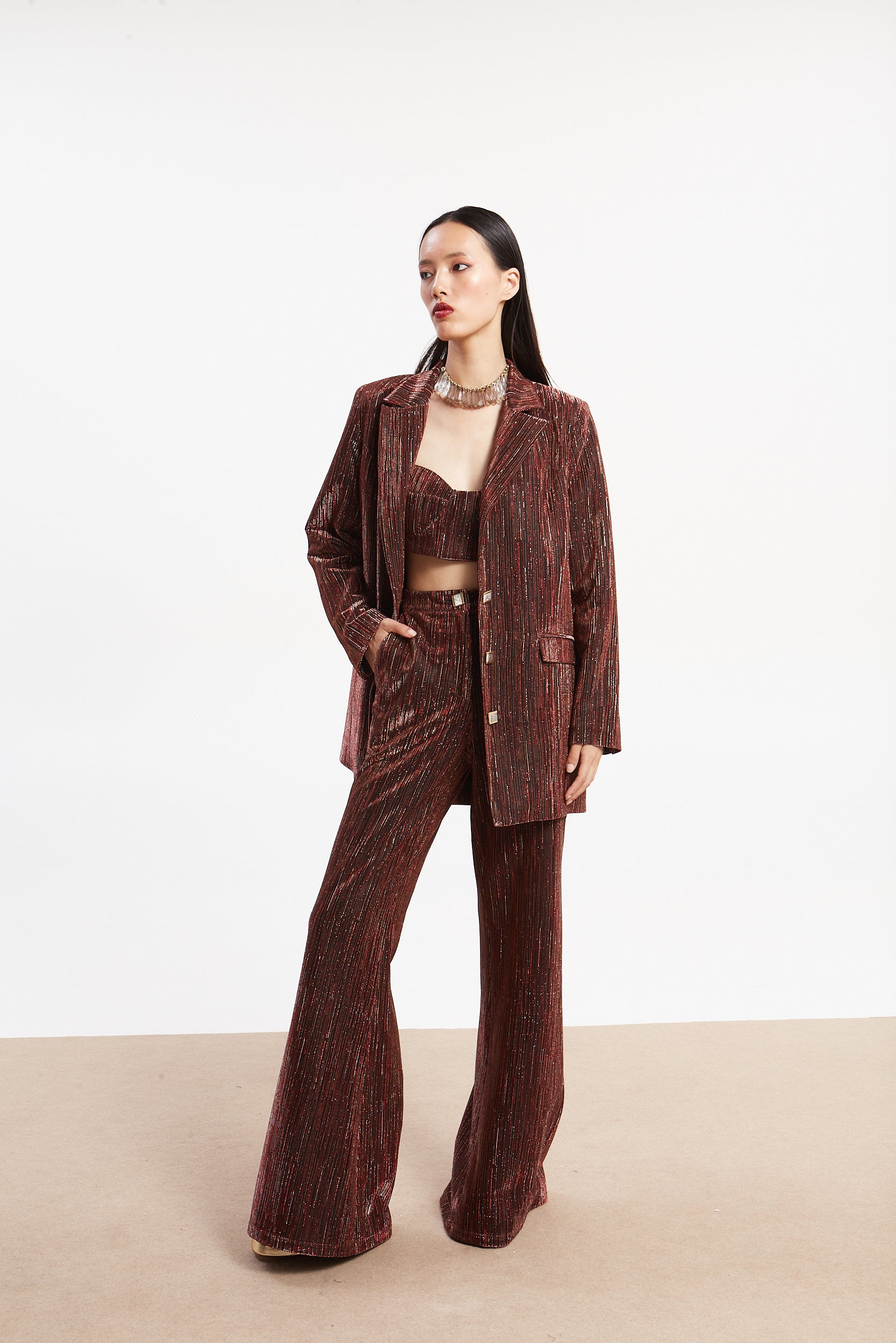 Gloria lurex red blazer