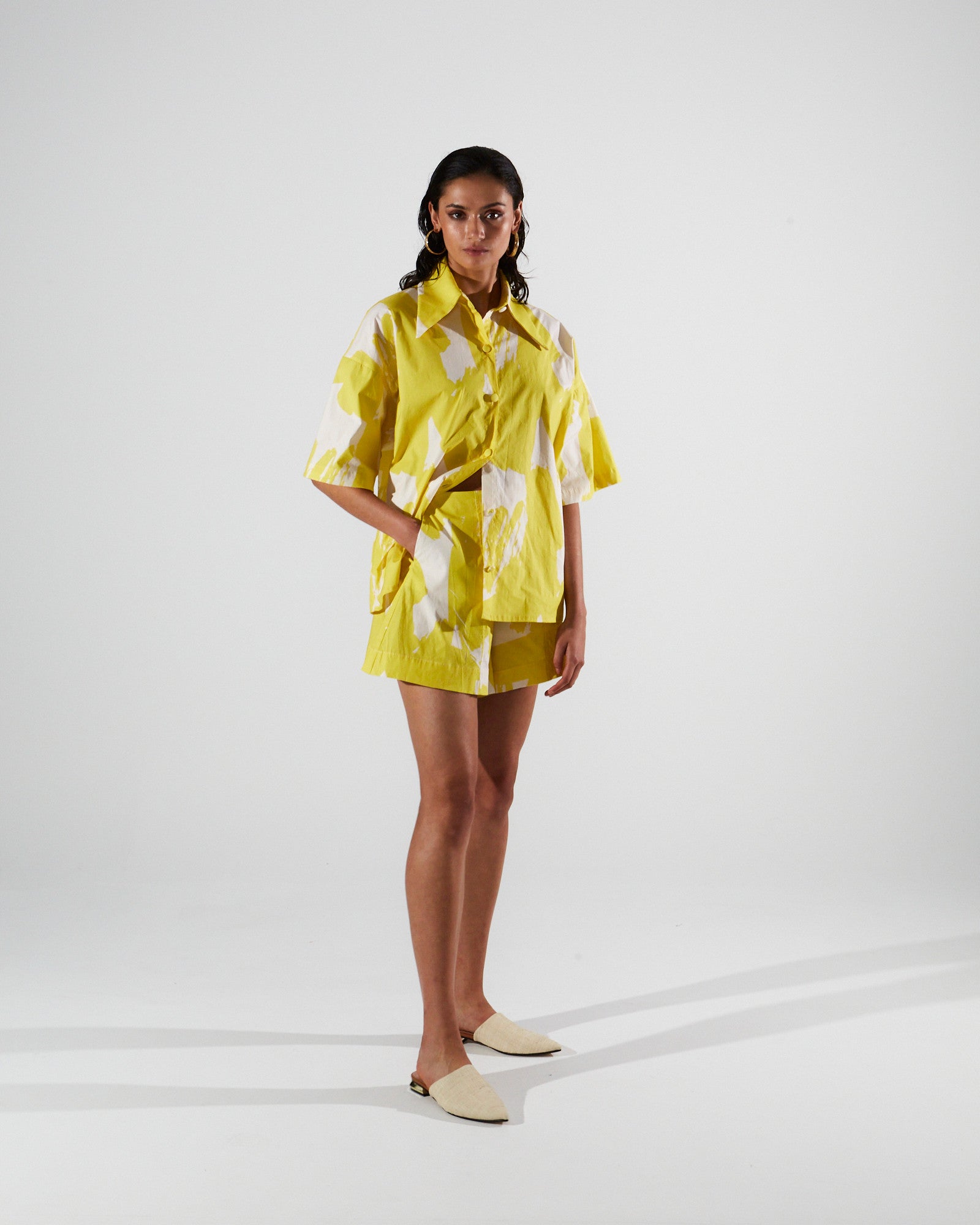 Alena cotton printed shorts