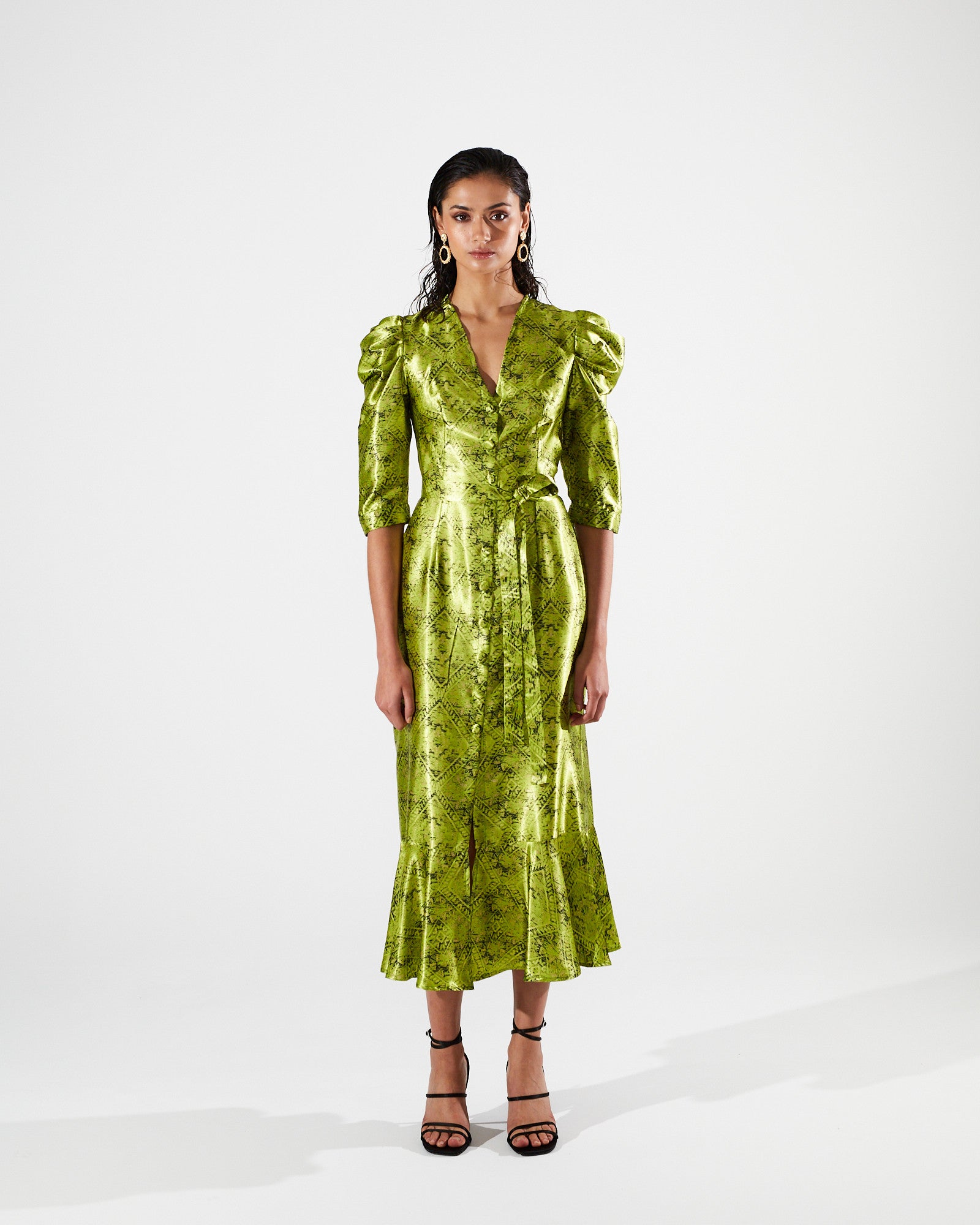 Viviana printed button dress