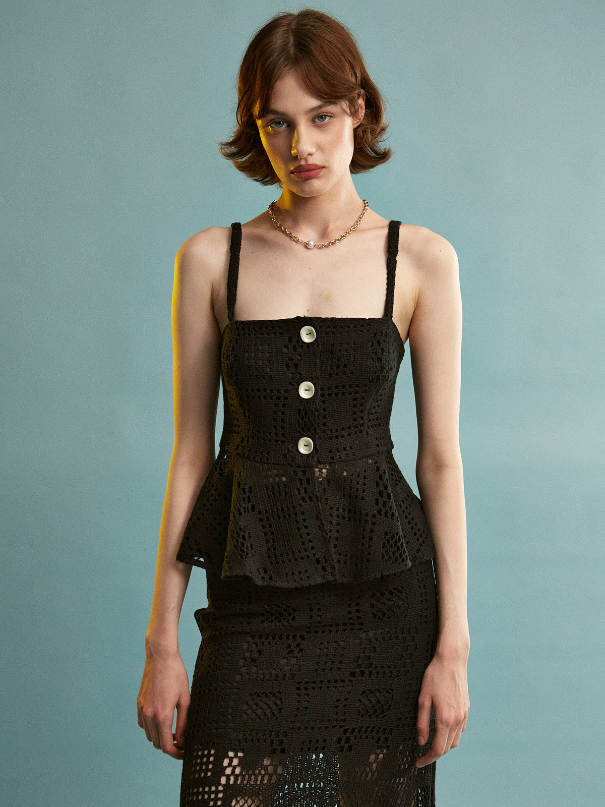 Cheryl cotton knitted black skirt