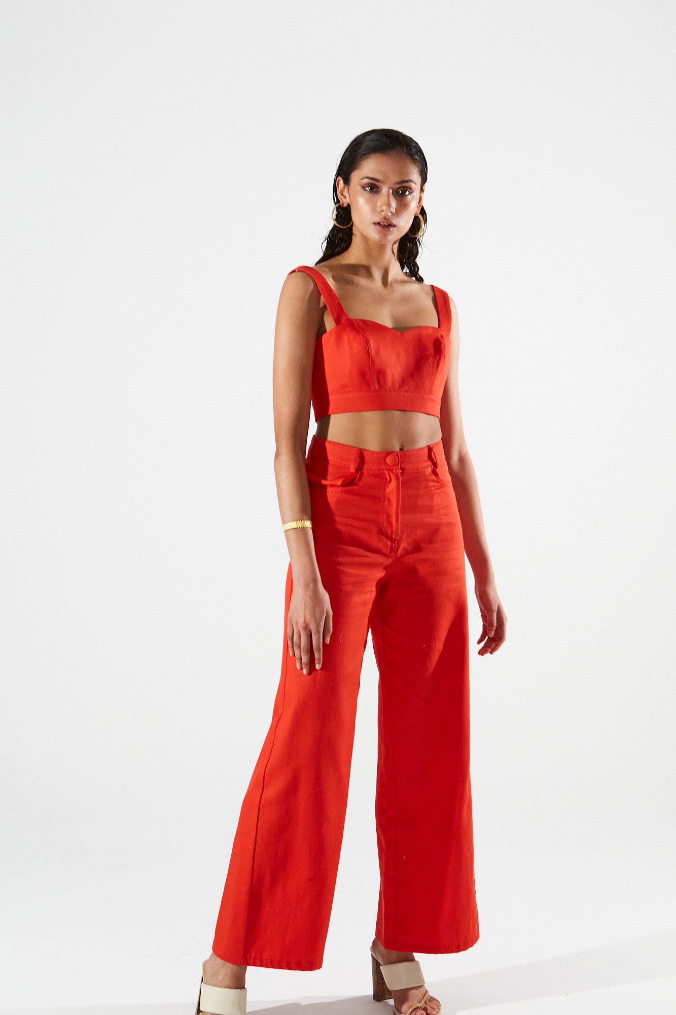 Clio cotton red pants