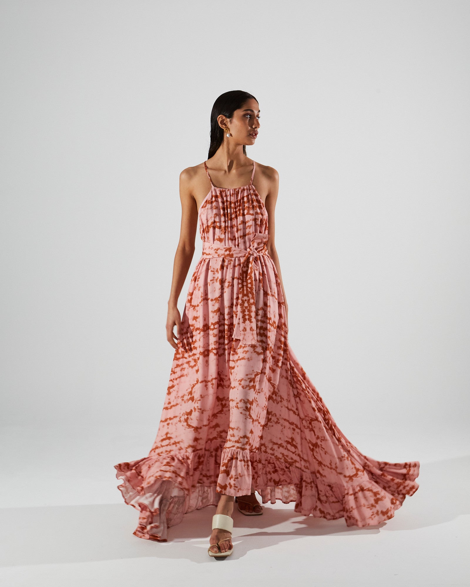 Karla ruffle printed dress