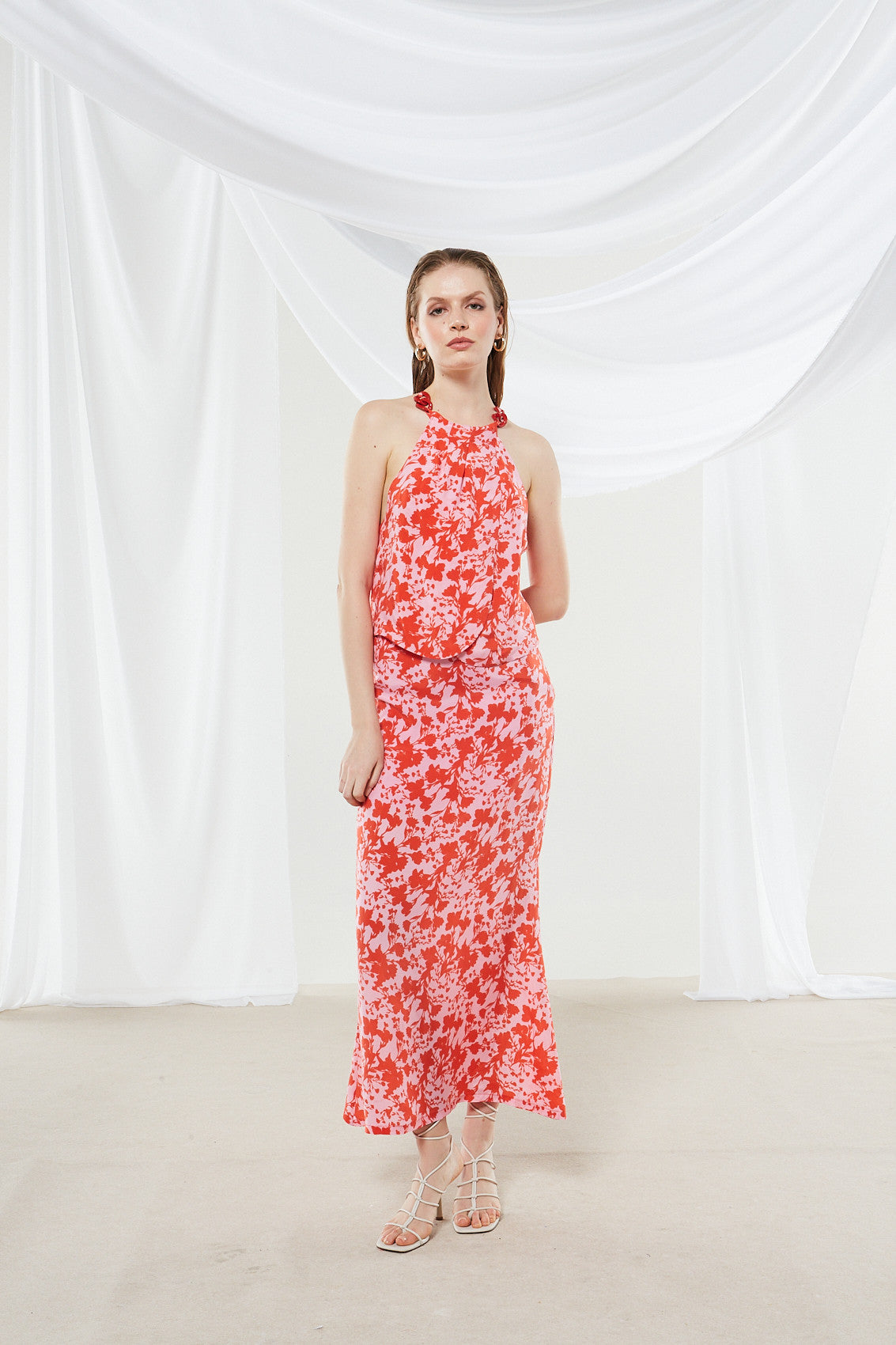 Dahlia cupro printed skirt