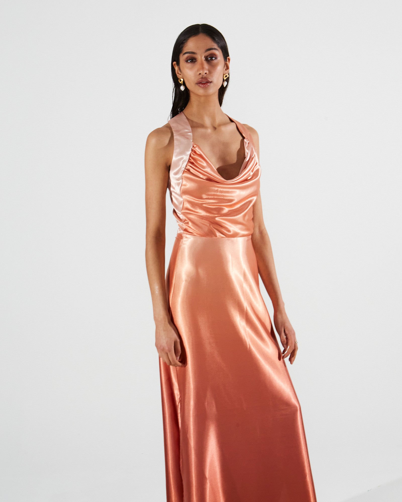 Jolene draped gradient nude dress