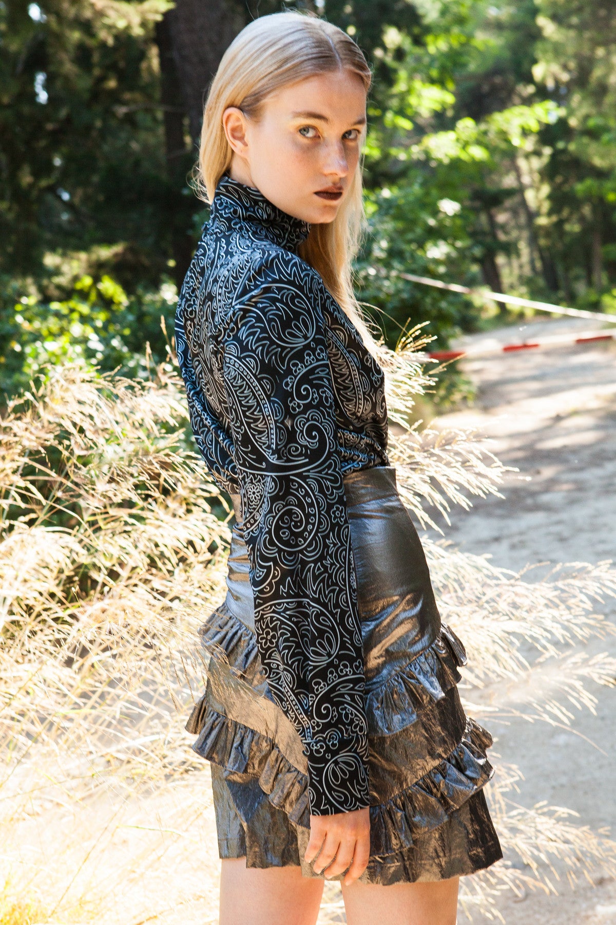 Calliste silver metallic skirt