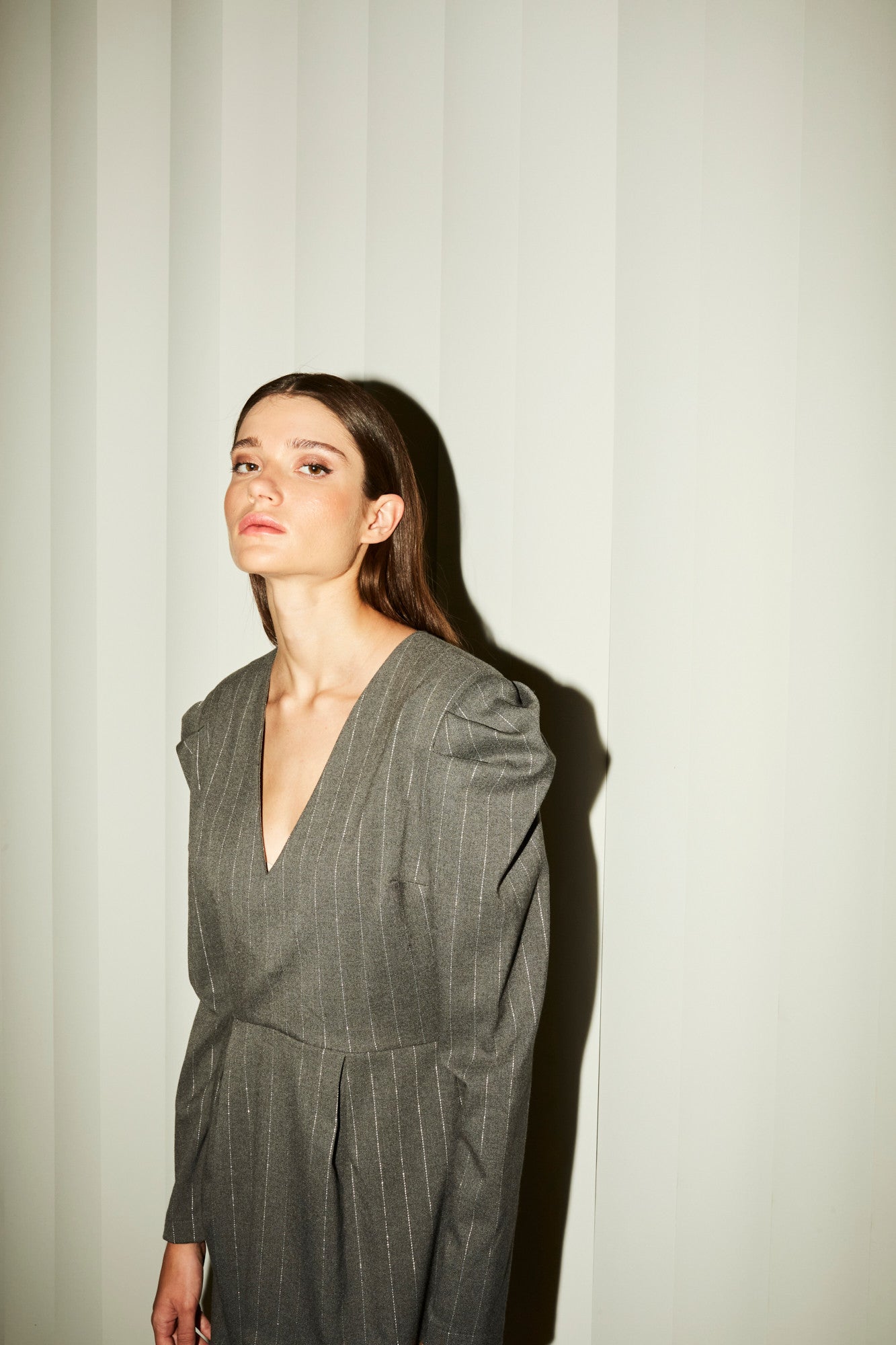 Vanessa puff sleeve striped dress