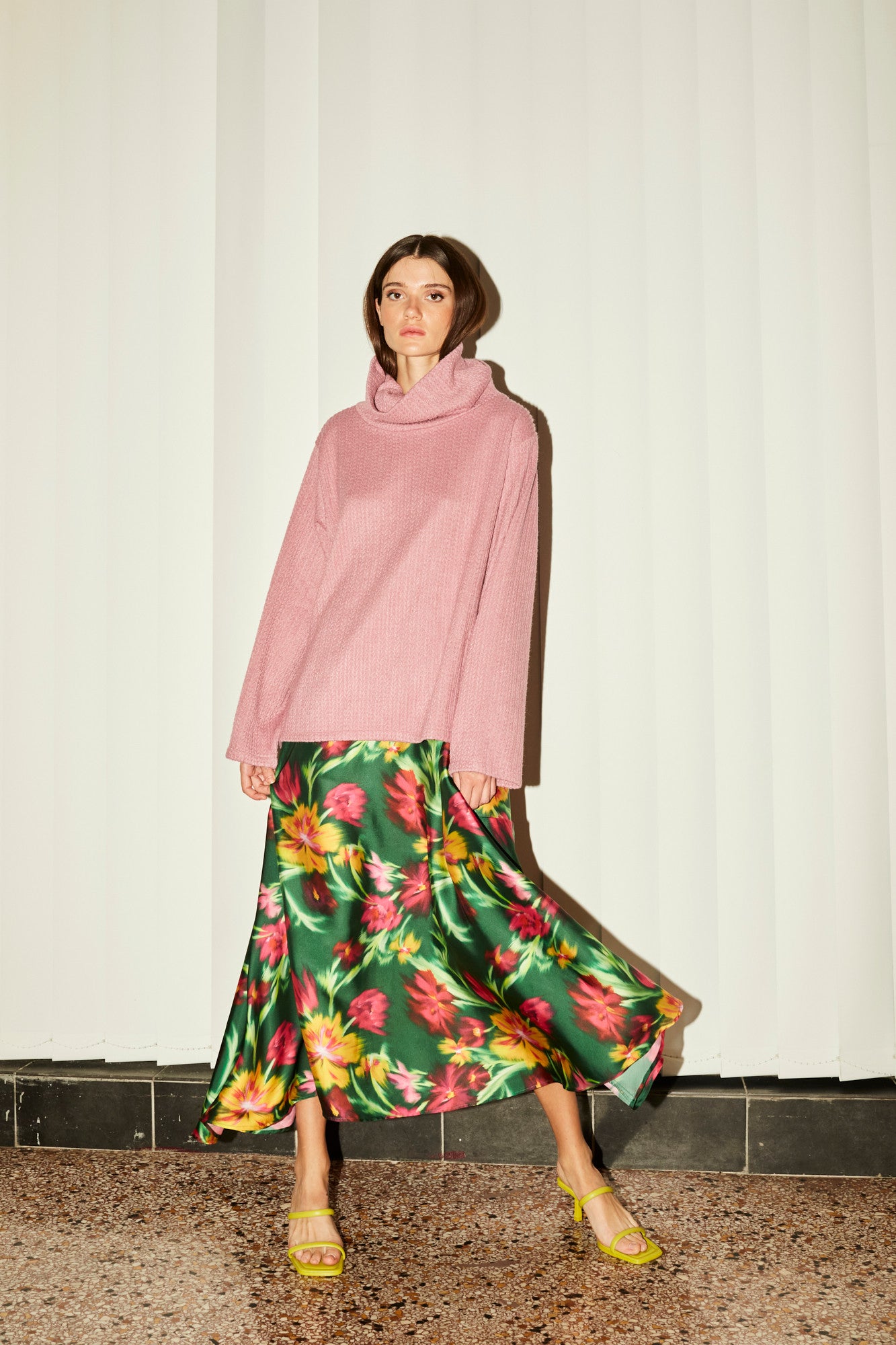 Isabella wide satin skirt