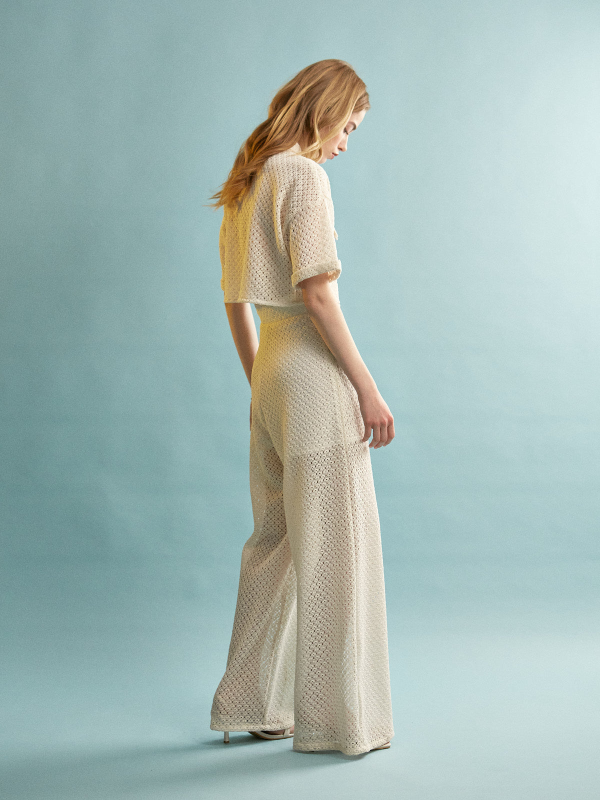 Elisa knitted ecru pants