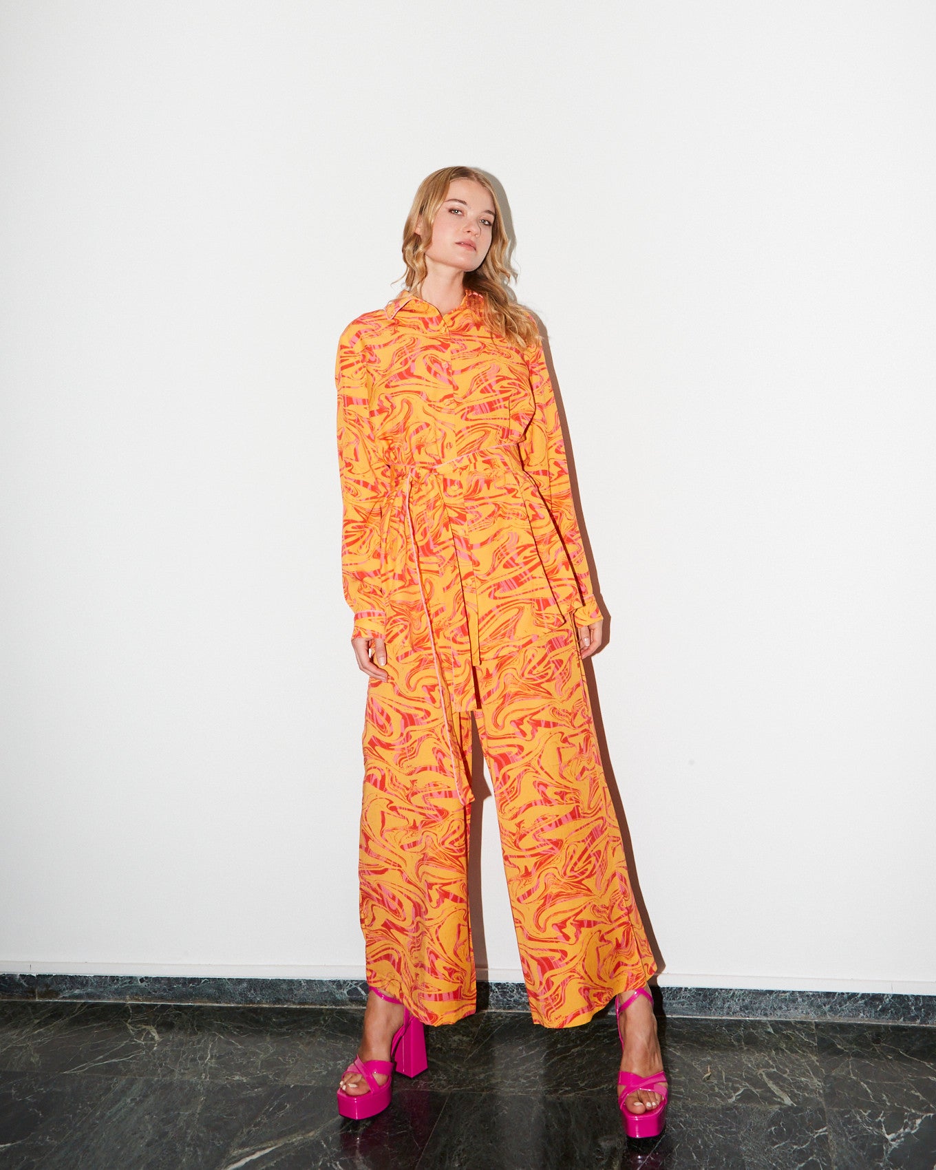 Lotus tencel printed shirt