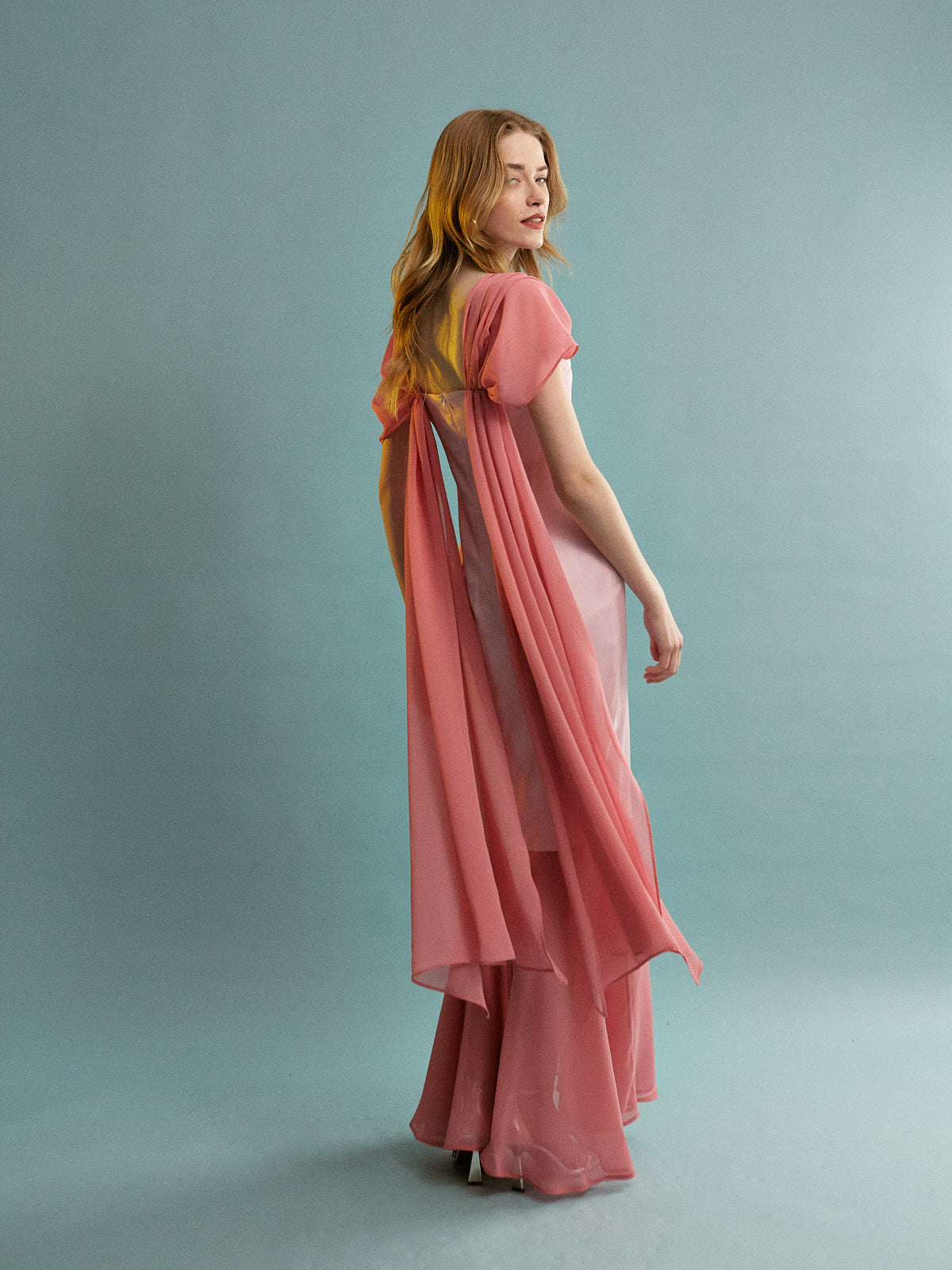 Natalie viscose maxi pink dress