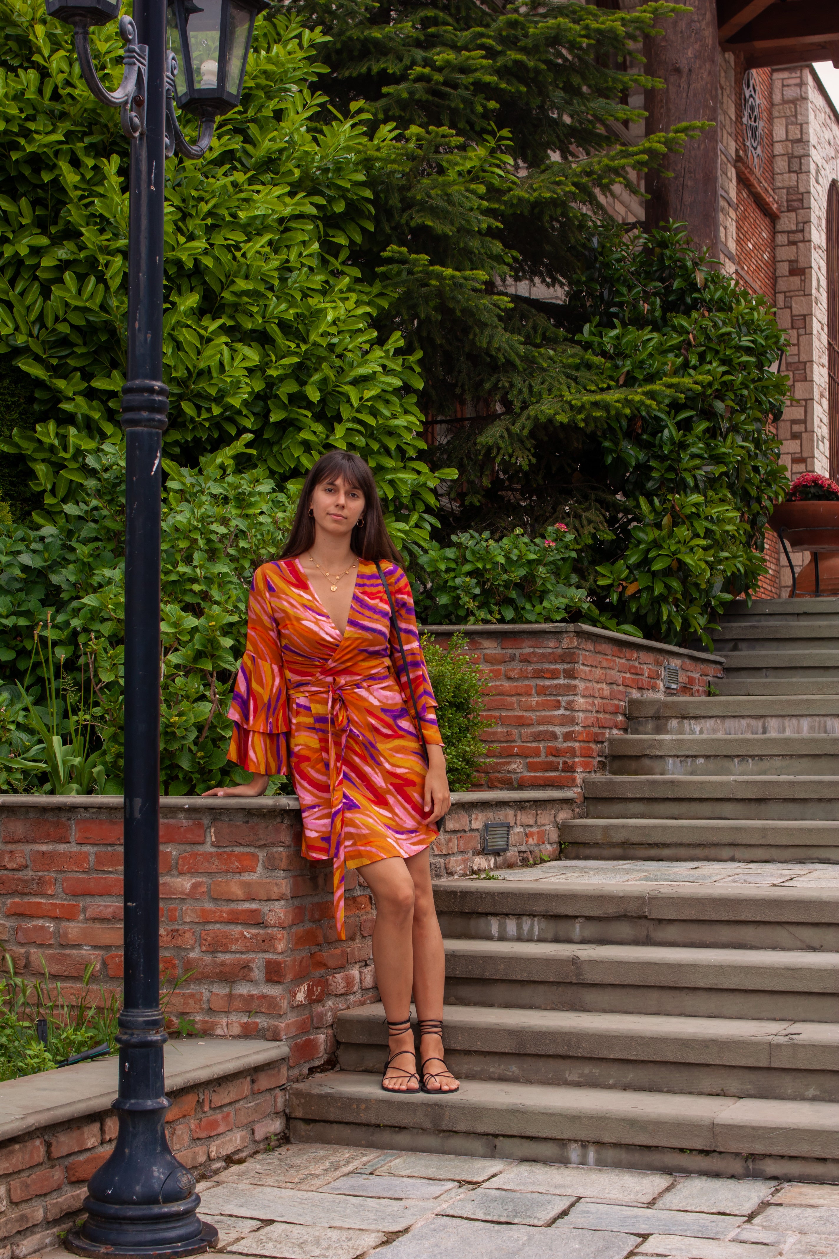 Deborah viscose wrap dress