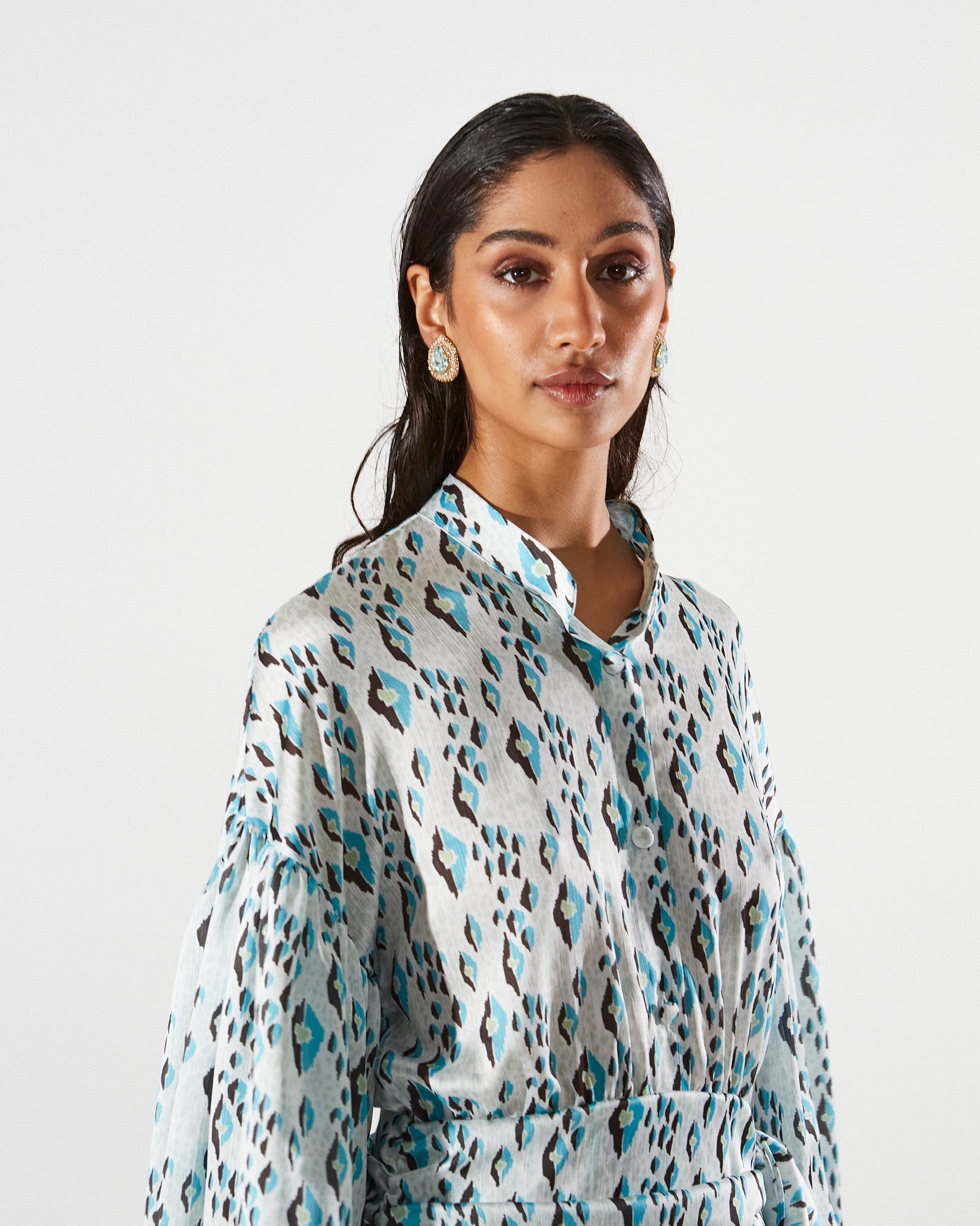 Brynn satin printed mini dress