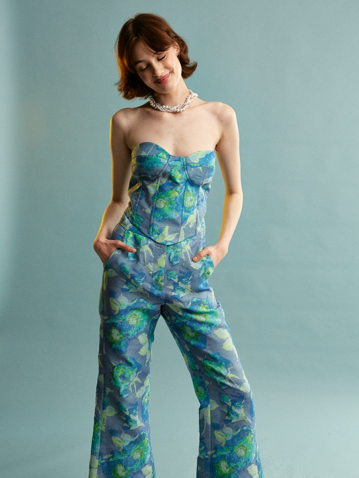 Aurora floral flare pants