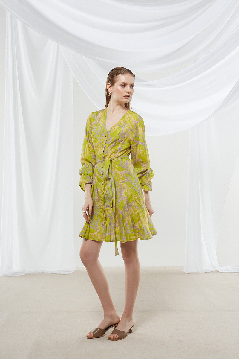 Jasmine button printed dress