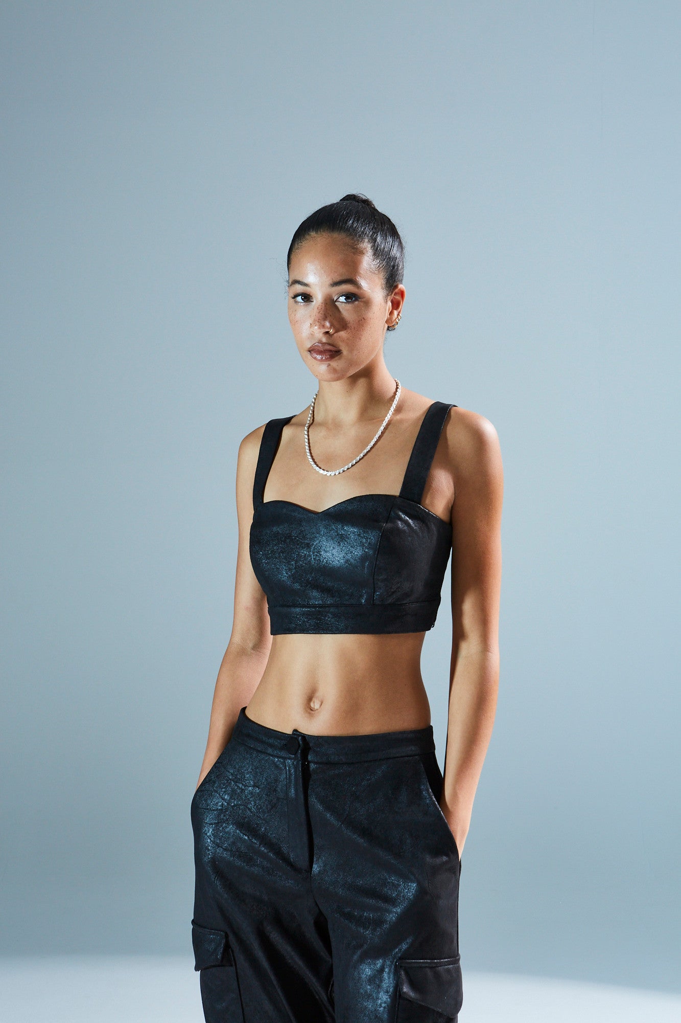 Cameron black bustier top