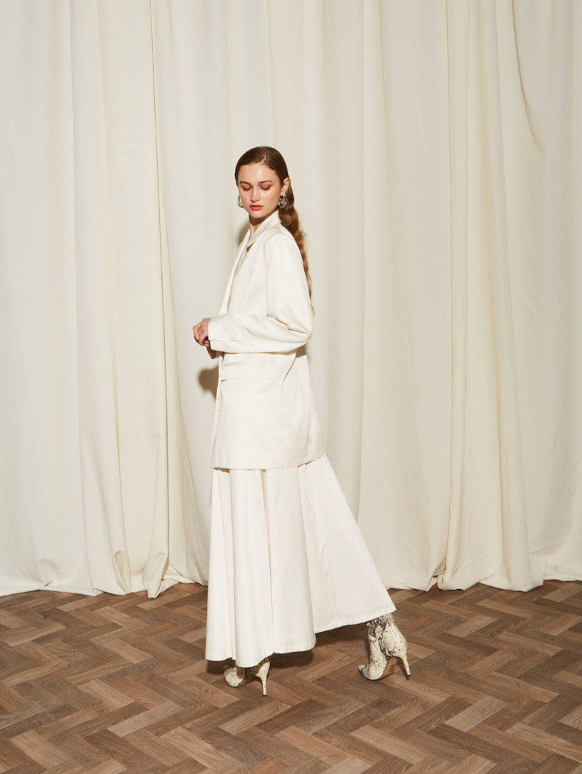 Della tencel ecru skirt