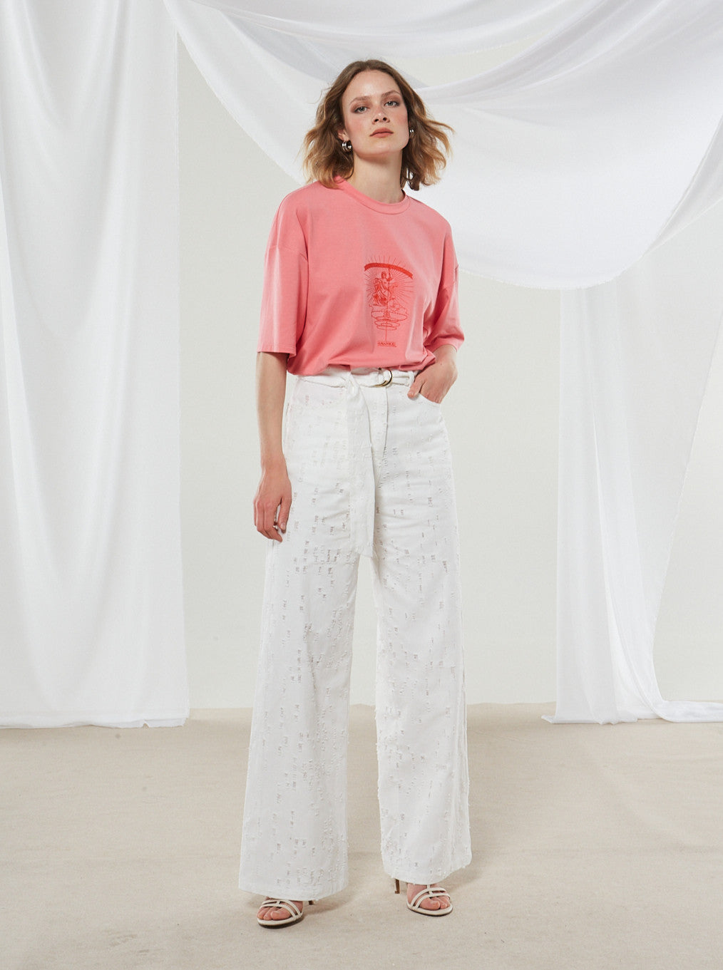 Alyssa denim white pants