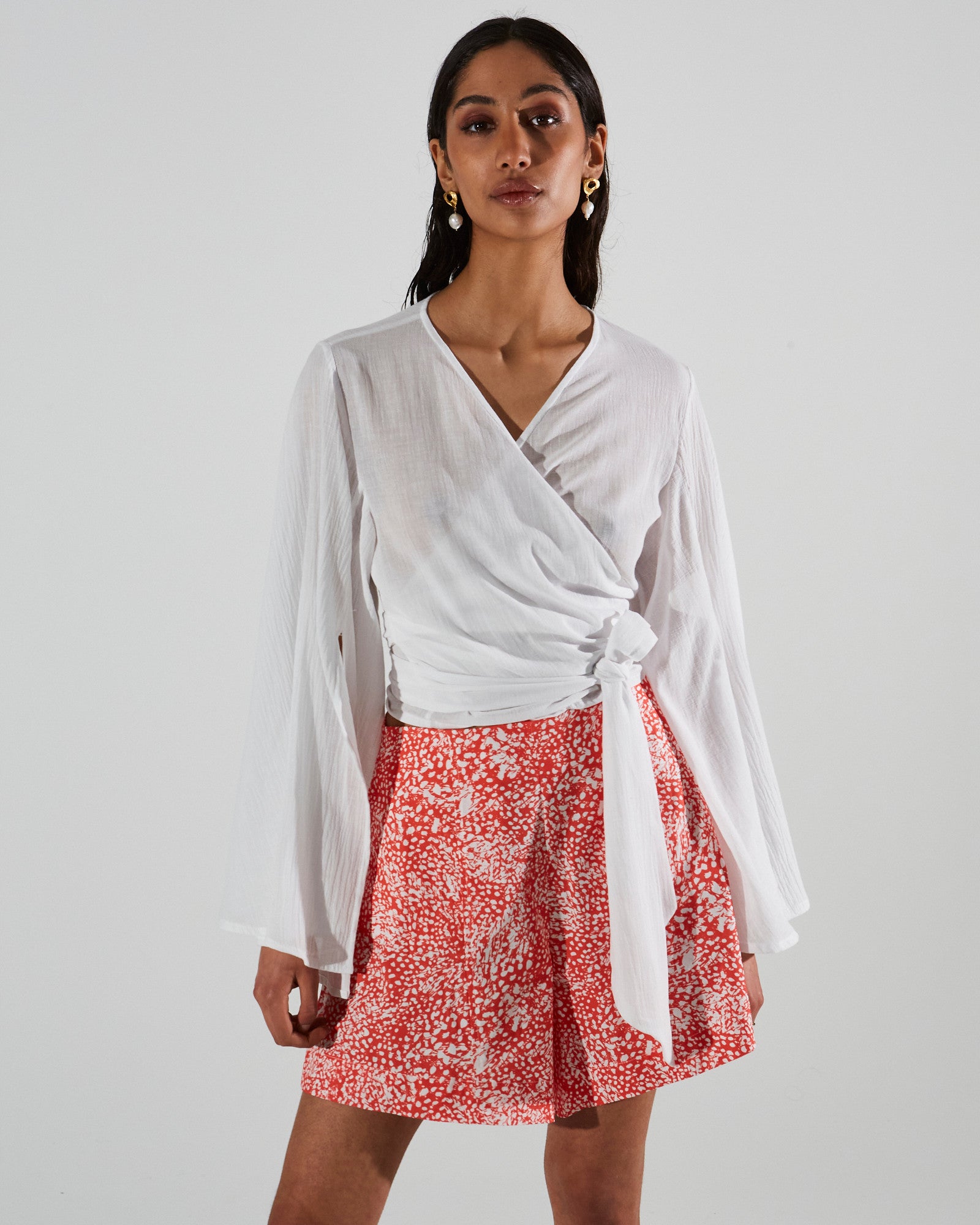 Isabella kimono sleeve white top