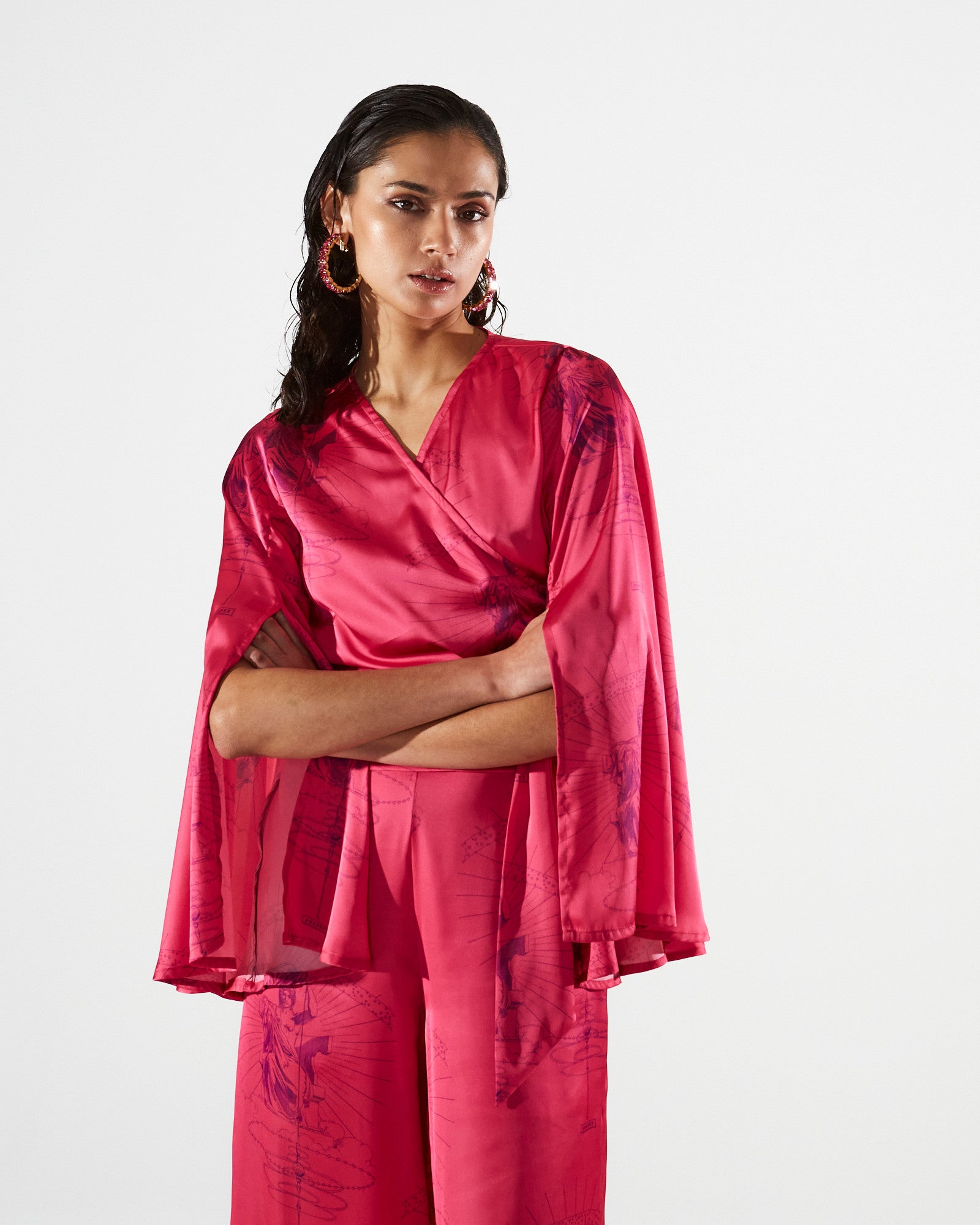 Ananke printed fuchsia pants