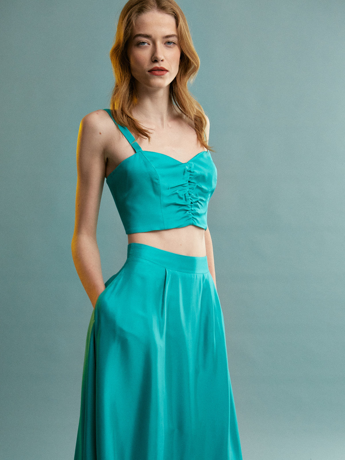 Natalie viscose turquoise top